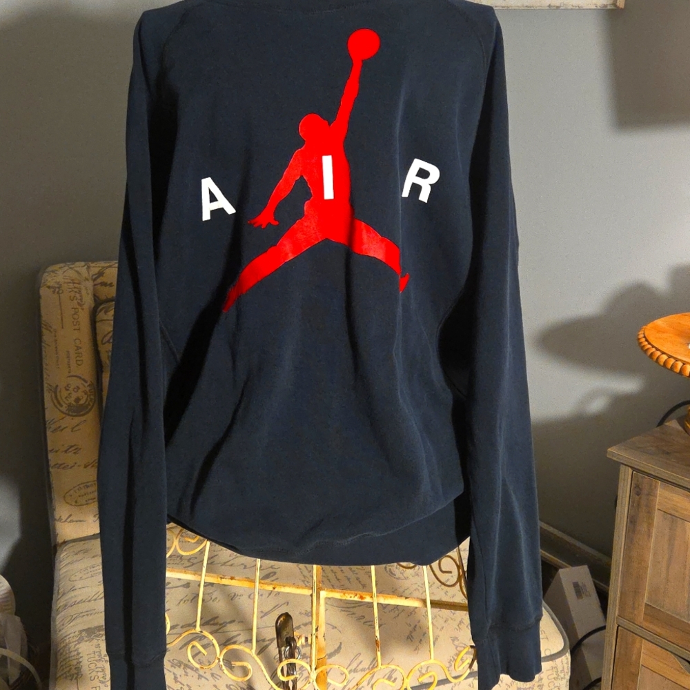Nike Air Jordan Jumpman Print Sweatshirt Black Men's Size Large